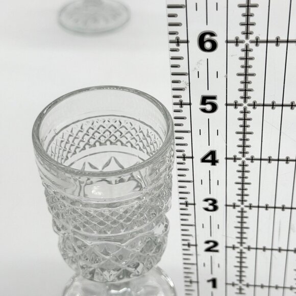 2 Vintage Anchor Hocking Wexford Diamond Cut Wine Water Goblets Glasses - Picture 7 of 10
